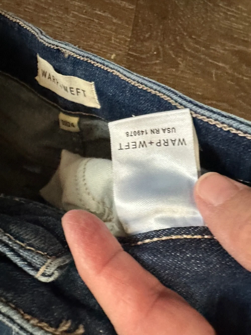 WARP + WEFT Blue Jeans Size 00/24 NCE CROPPED WIDE LEG MEDIUM Wash - Picture 10 of 16